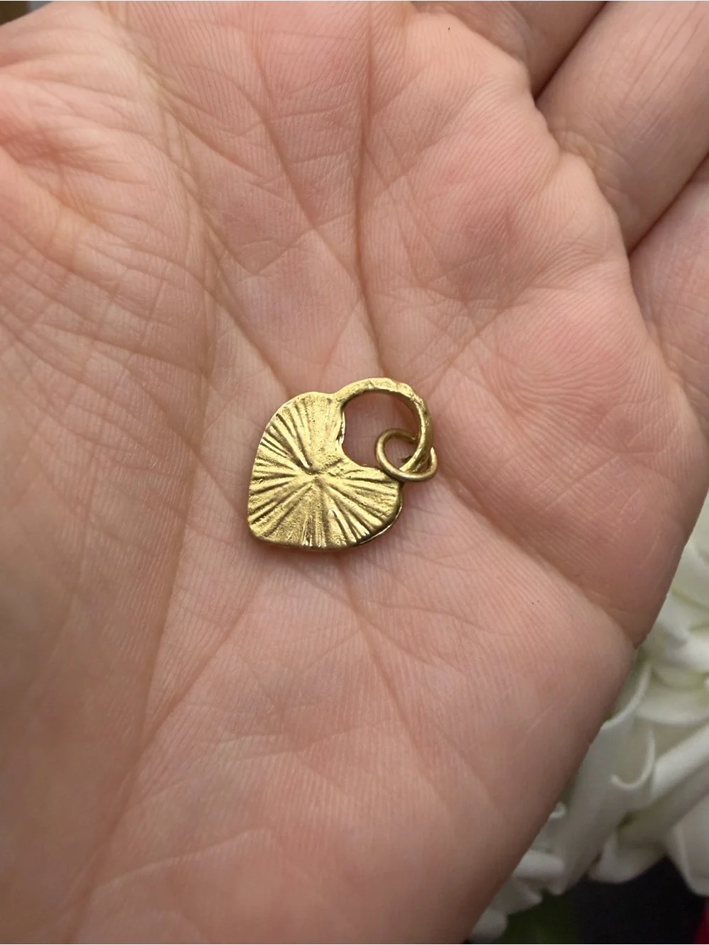 Gold Heart 'LOVE' Padlock Charm